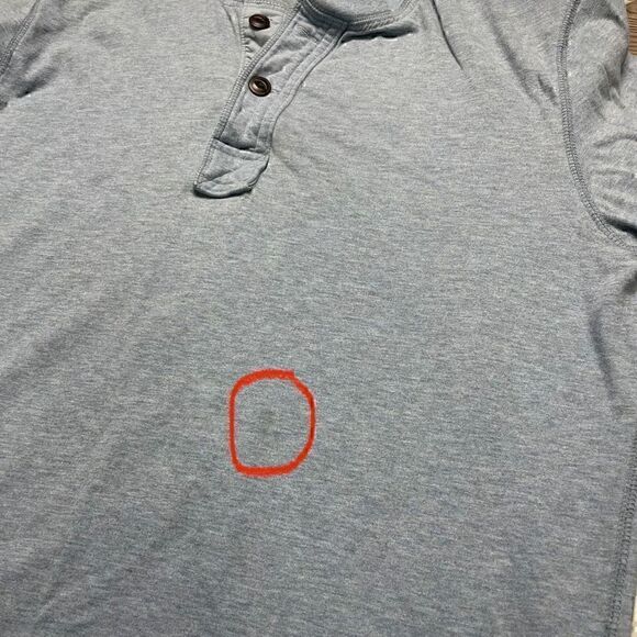 Eddie Bauer Blue Long Sleeve Henley Shirt Mens Size Medium Stretch Button - Picture 5 of 11